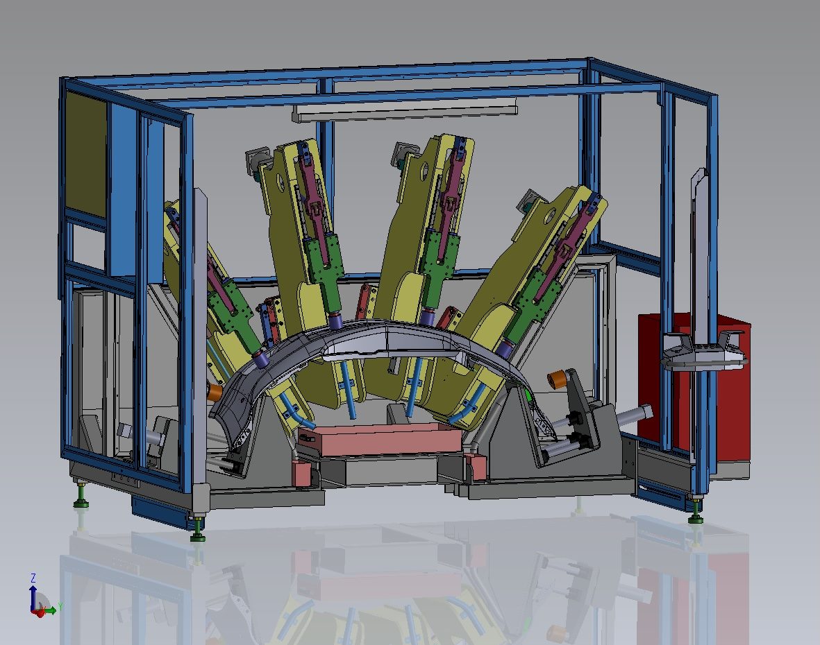 CAD concept design of a bumper facia checking fixture
