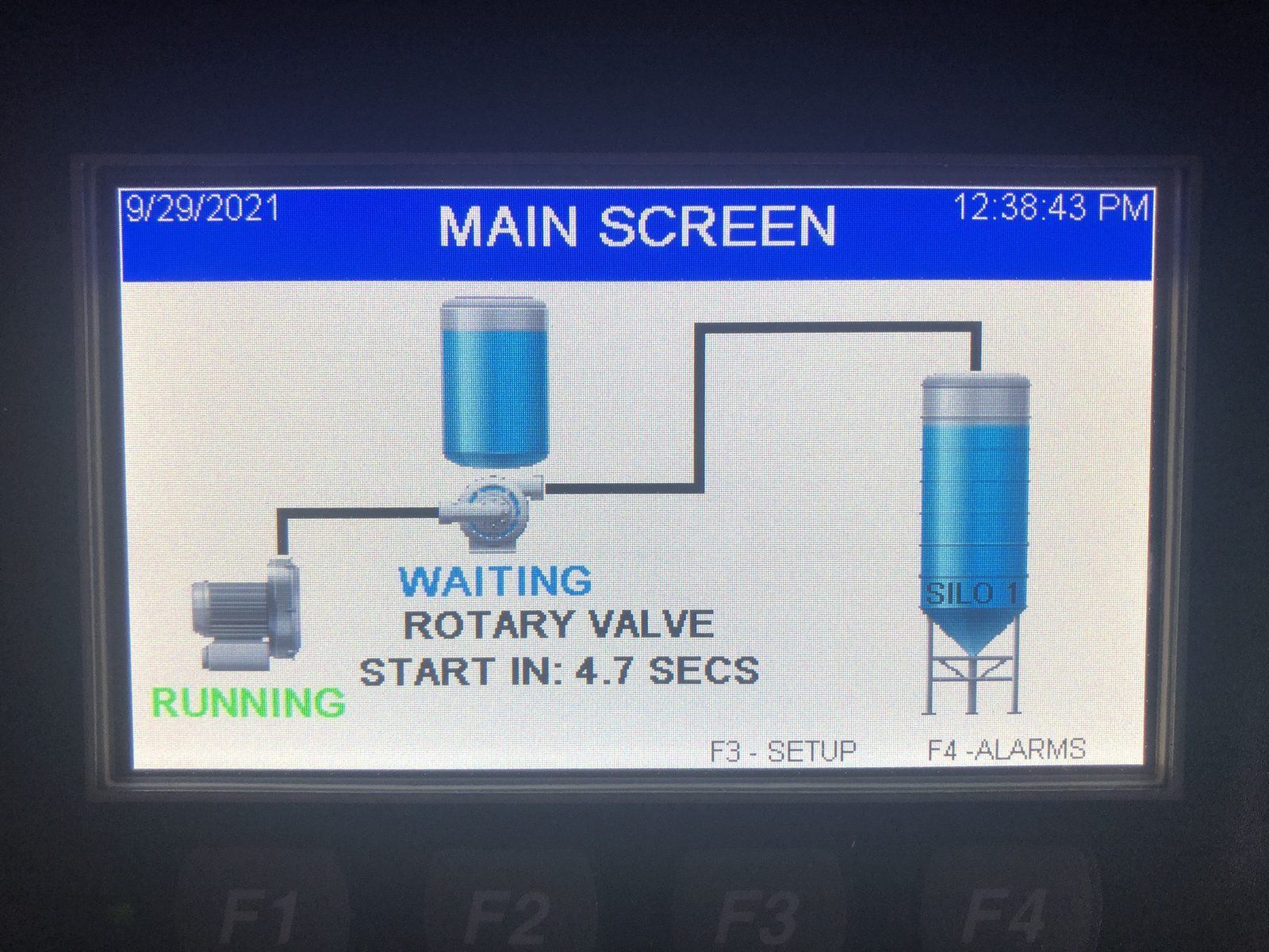 Material handling HMI screen